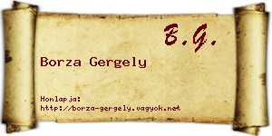 Borza Gergely névjegykártya